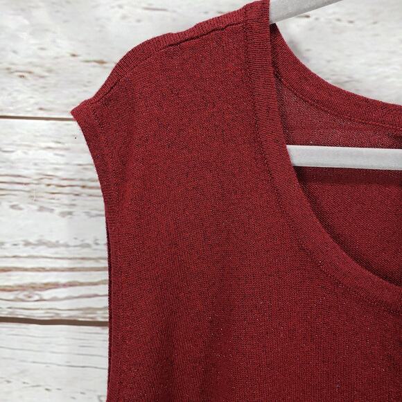 Catherines Women's Burgundy Metallic Knit Tank Top Size 5X - Picture 4 of 14